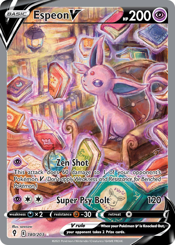 Espeon V (Alternate Full Art) - 180/203 (SWSH07) Ultra Rare - Near Mint Holofoil