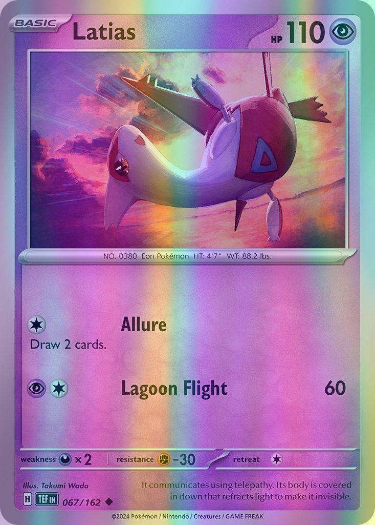 Latias - 067/162 (TEF) Uncommon - Near Mint Reverse Holofoil