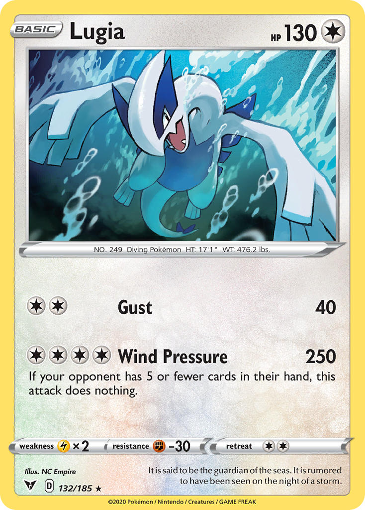 Lugia - 132/185 (SWSH04) Holo Rare - Near Mint Holofoil