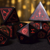 Fabled Mark Obsidian Stone Dice Set