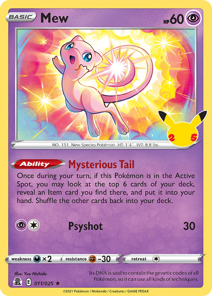 Mew - 011/025 (CLB) Holo Rare - Near Mint Holofoil