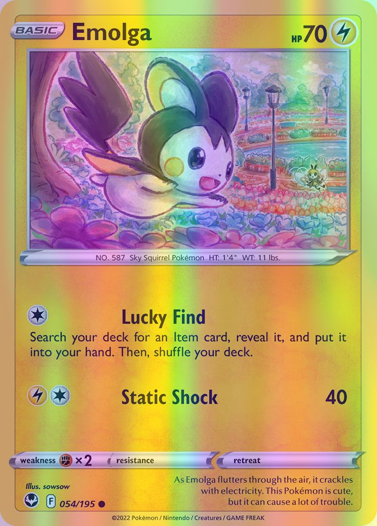 Emolga - 054/195 (SWSH12) Common - Near Mint Reverse Holofoil