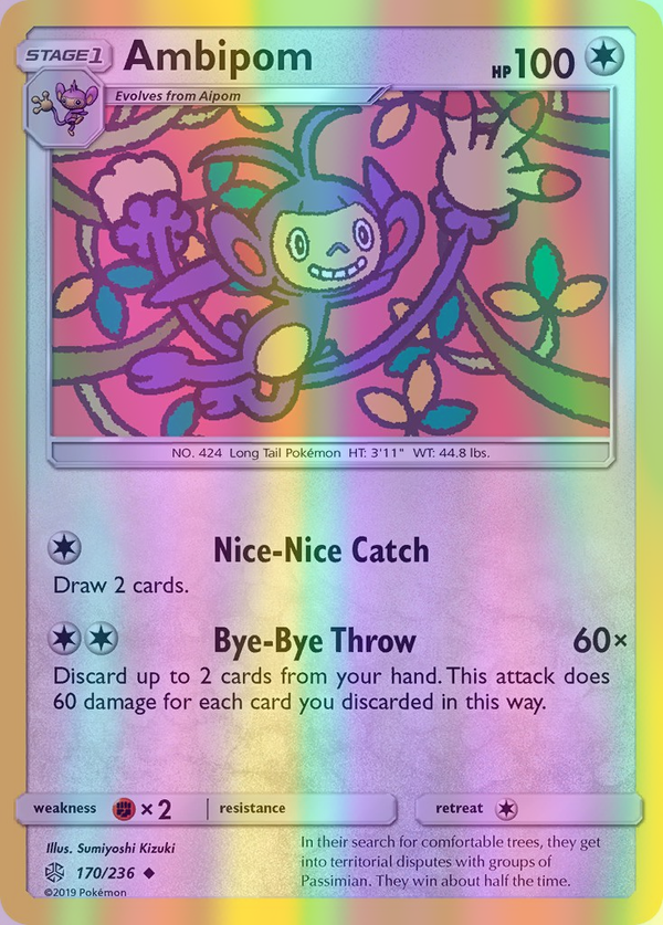 Ambipom - 170/236 (CEC) Uncommon - Near Mint Reverse Holofoil