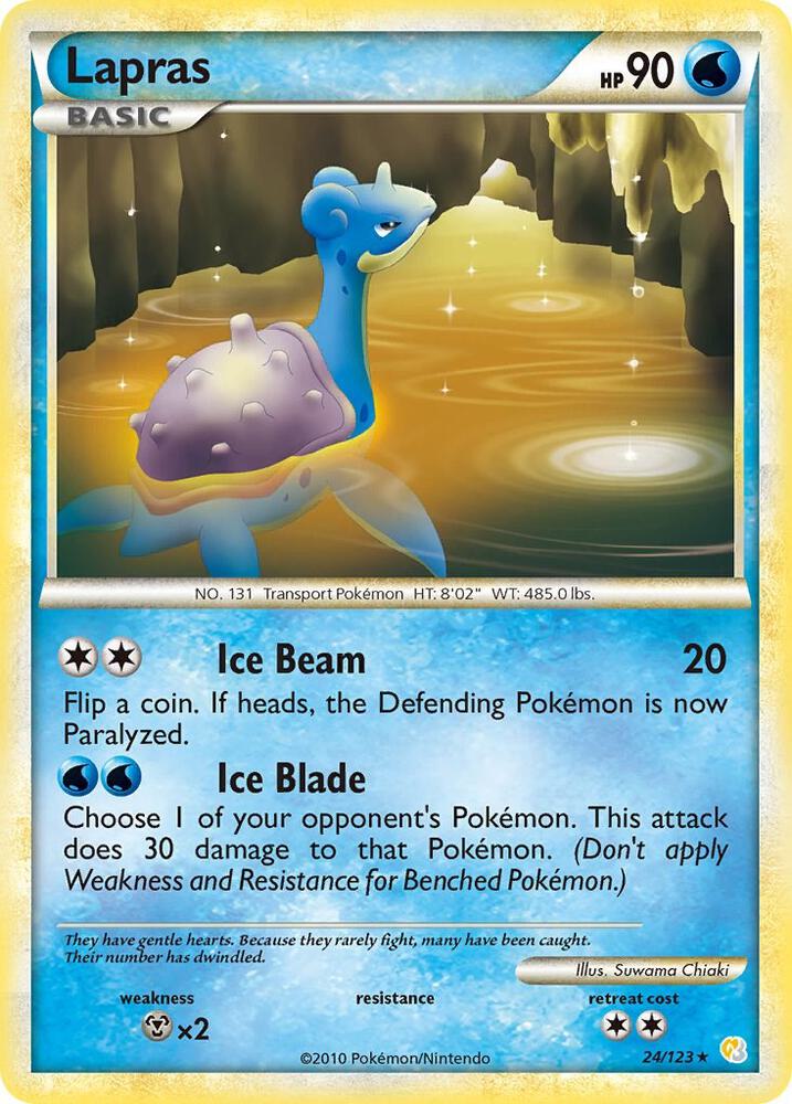 Lapras - 24/123 (HS) Rare - Near Mint Reverse Holofoil