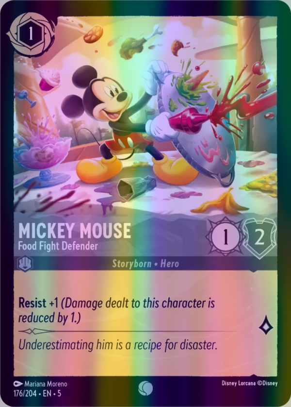 Mickey Mouse - Food Fight Defender (Shimmering Skies 176/204) Common - Near Mint Cold Foil