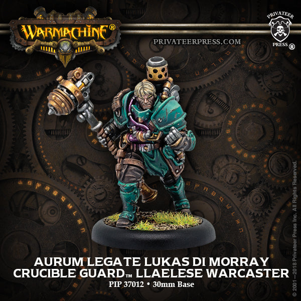 Warmachine: Crucible Guard - Aurum Legate Lukas di Morray, Llaelese Warcaster (Metal / Resin)