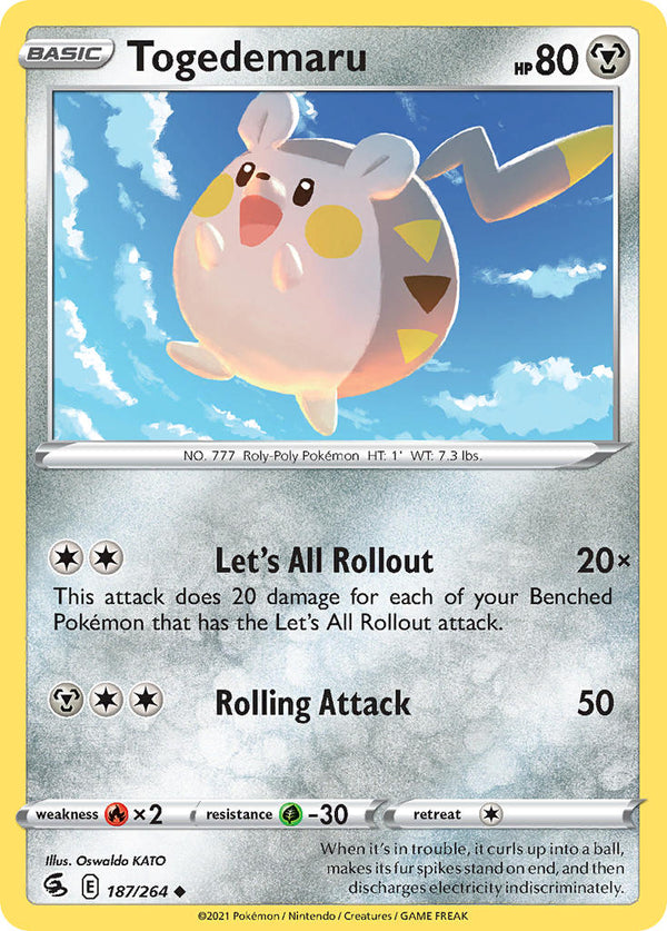 Togedemaru - 187/264 (SWSH08) Uncommon - Near Mint