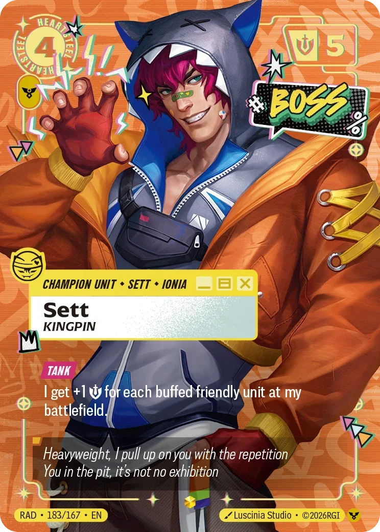Sett, Kingpin (Heartsteel Overnumbered) - 183/167 (RAD) Showcase