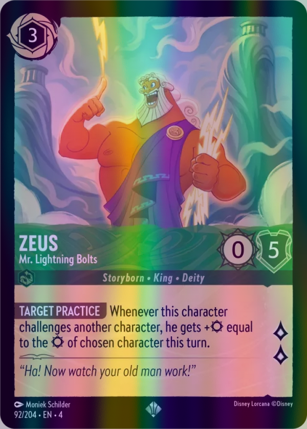 Zeus - Mr. Lightning Bolts (Ursula's Return 092/204) Super Rare - Near Mint Cold Foil