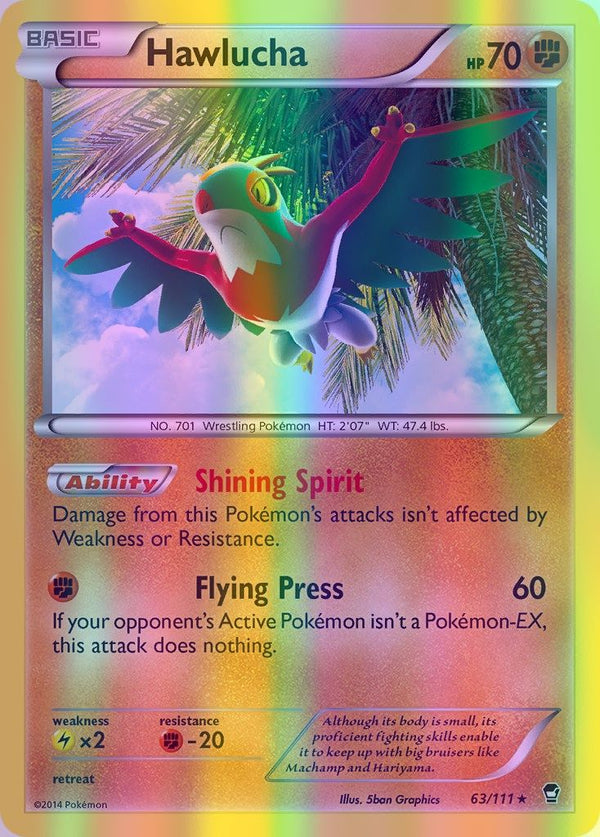 Hawlucha - 063/111 (FFI) Holo Rare - Near Mint Reverse Holofoil