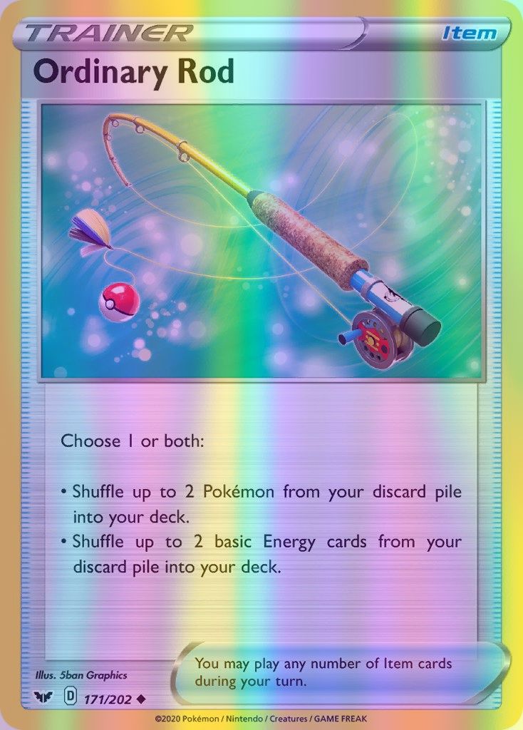 Ordinary Rod - 171/202 (SWSH01) Uncommon - Near Mint Reverse Holofoil