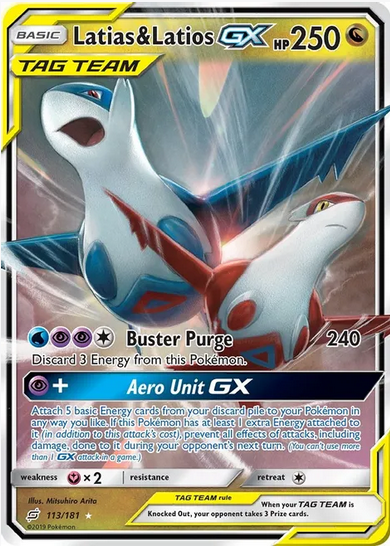 Latias & Latios GX - 113/181 (TEU)  Ultra Rare - Near Mint Holofoil