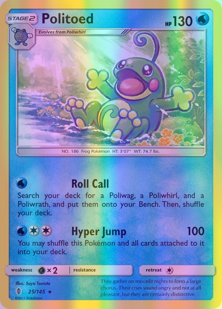 Politoed - 025/145 (SM:GRI) Holo Rare - Near Mint Reverse Holofoil