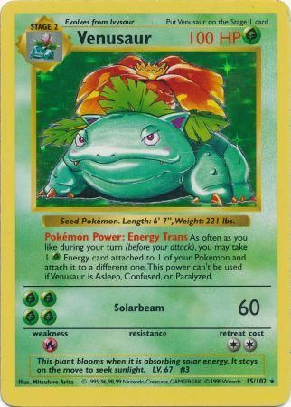 Venusaur - 015/102 (BS) Holo Rare - Light Play Holofoil