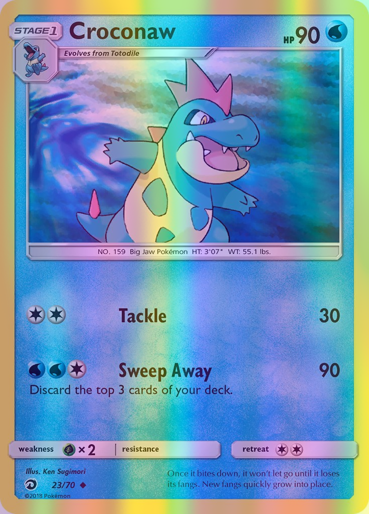 Croconaw - 23/70 (DRM) Uncommon - Near Mint Reverse Holofoil