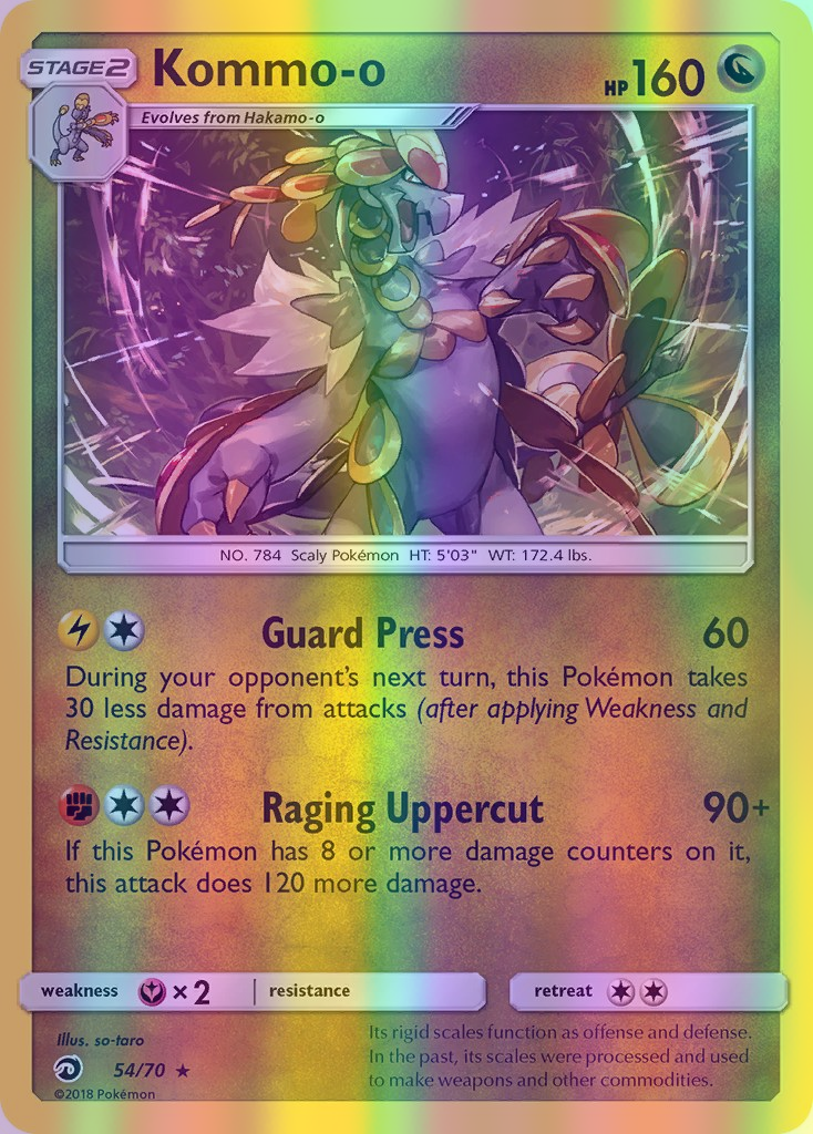 Kommo-o - 54/70 (DRM) Holo Rare - Near Mint Reverse Holofoil