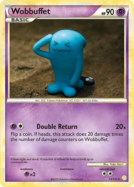 Wobbuffet - 13/123 (HS) Holo Rare - Light Play Unlimited Holofoil