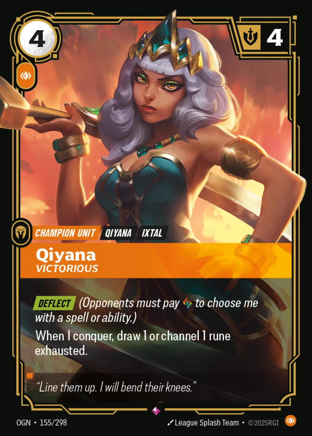 Qiyana - Victorious - 155/298 (OGN) Rare