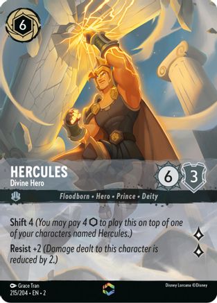 Hercules - Divine Hero (Alternate Art) (Rise of the Floodborn 215/204) Enchanted - Near Mint Holofoil