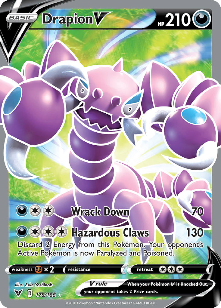 Drapion V (Full Art) - 175/185 (SWSH04) Ultra Rare - Near Mint Holofoil