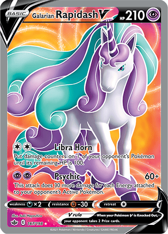 Galarian Rapidash V (Full Art) - 167/198 (SWSH06) Ultra Rare - Near Mint Holofoil