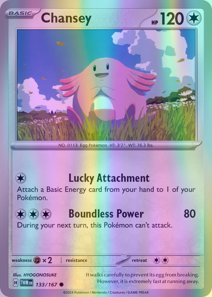 Chansey - 133/167 (TWM) Common - Near Mint Reverse Holofoil