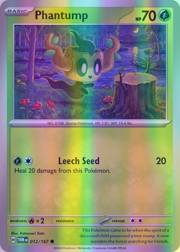 Phantump - 012/167 (TWM) Common - Near Mint Reverse Holofoil