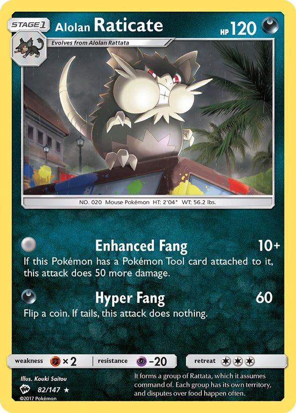 Alolan Raticate - 082/147 (SM:BUS) Rare - Near Mint