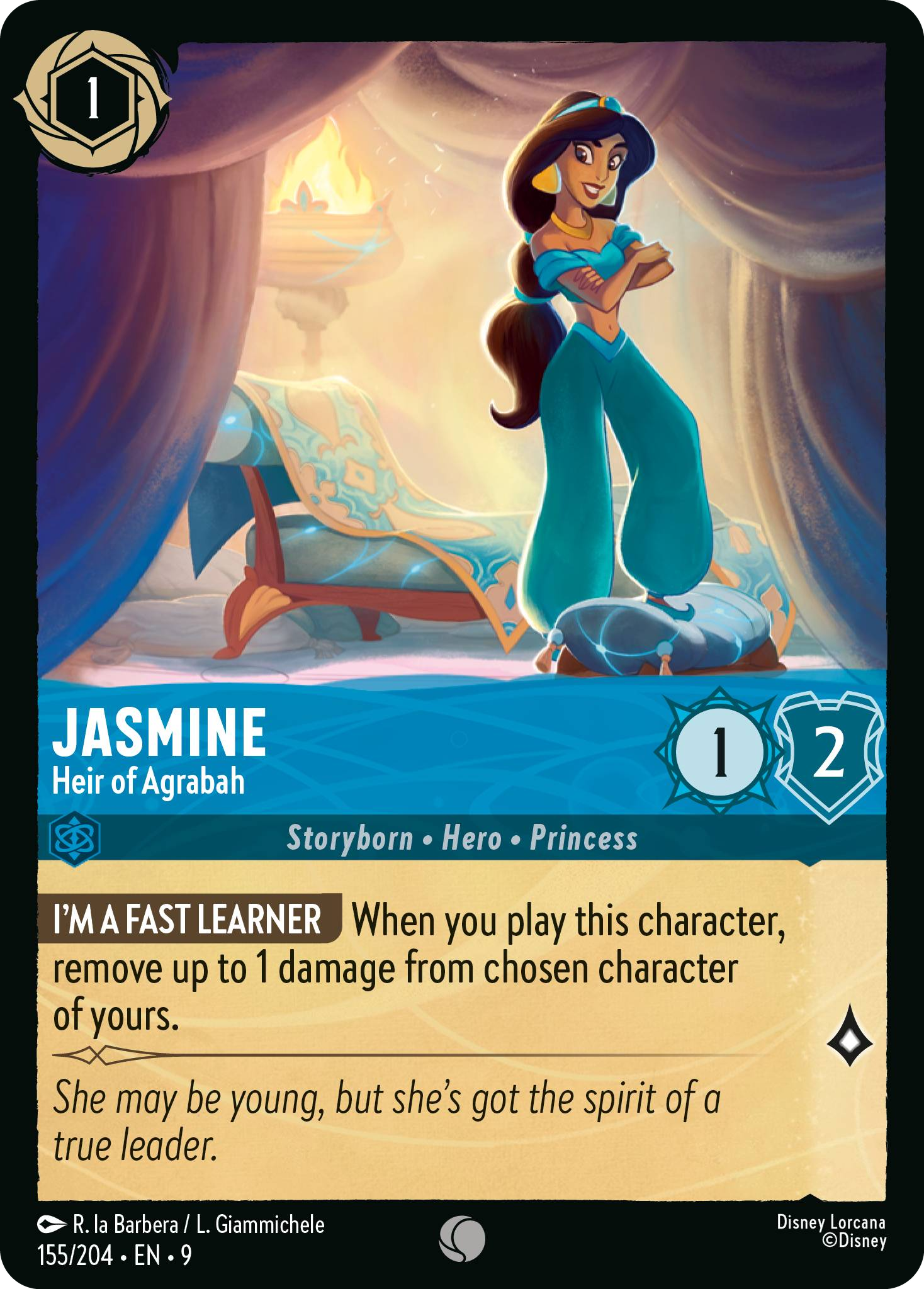 Jasmine - Heir of Agrabah (Fabled - 155/204)  Common