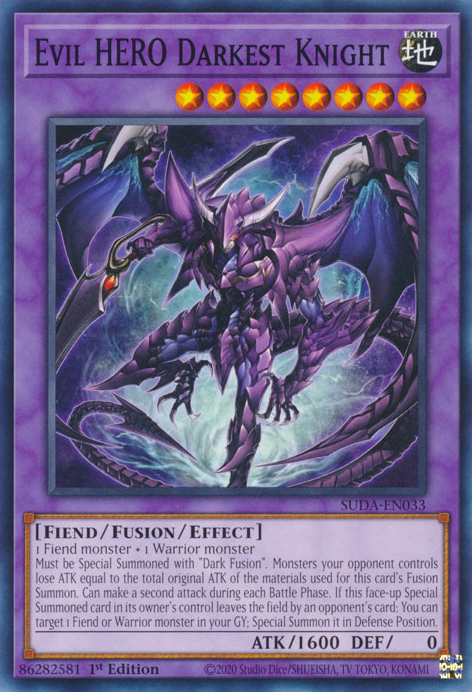 Evil HERO Darkest Knight (SUDA-EN033) Common - Near Mint 1st Edition