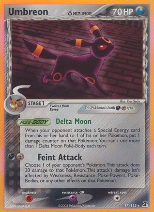 Umbreon Delta Species - 017/113 (DS) Holo Rare - Damaged Holofoil