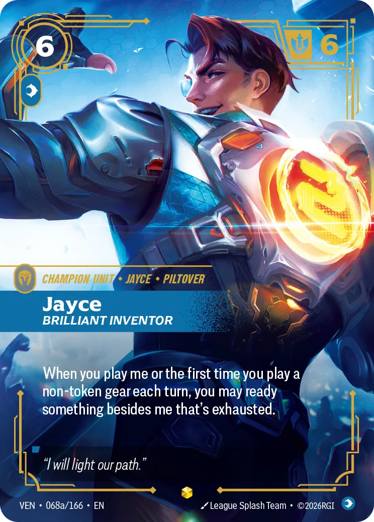 Jayce, Brilliant Inventor (Alternate Art) - 068a/166 (VEN) Epic
