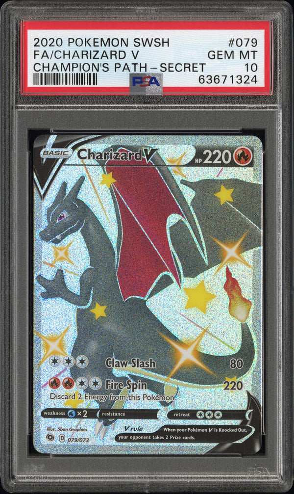 Charizard V - 079/073 (CHP) Secret Rare - Near Mint Holofoil (Graded - PSA 10)