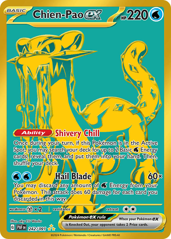 Chien-Pao ex - 242/091 (PAF) Hyper Rare - Near Mint Holofoil