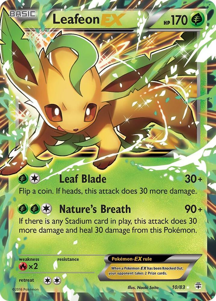 Leafeon EX - 010/083 (GEN) Ultra Rare - Moderate Play Holofoil