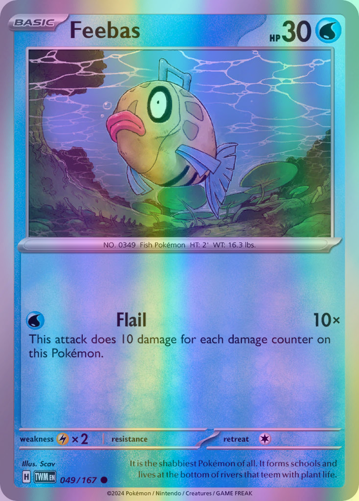 Feebas - 049/167 (TWM) Common - Near Mint Reverse Holofoil