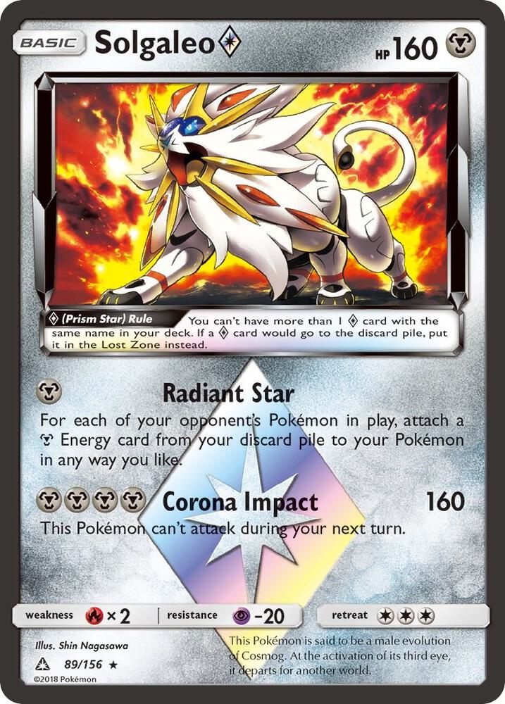 Solgaleo Prism Star - 89/156 (UPR) Near Mint Holofoil
