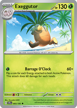 Exeggutor - 003/191 (SSP) Uncommon - Near Mint