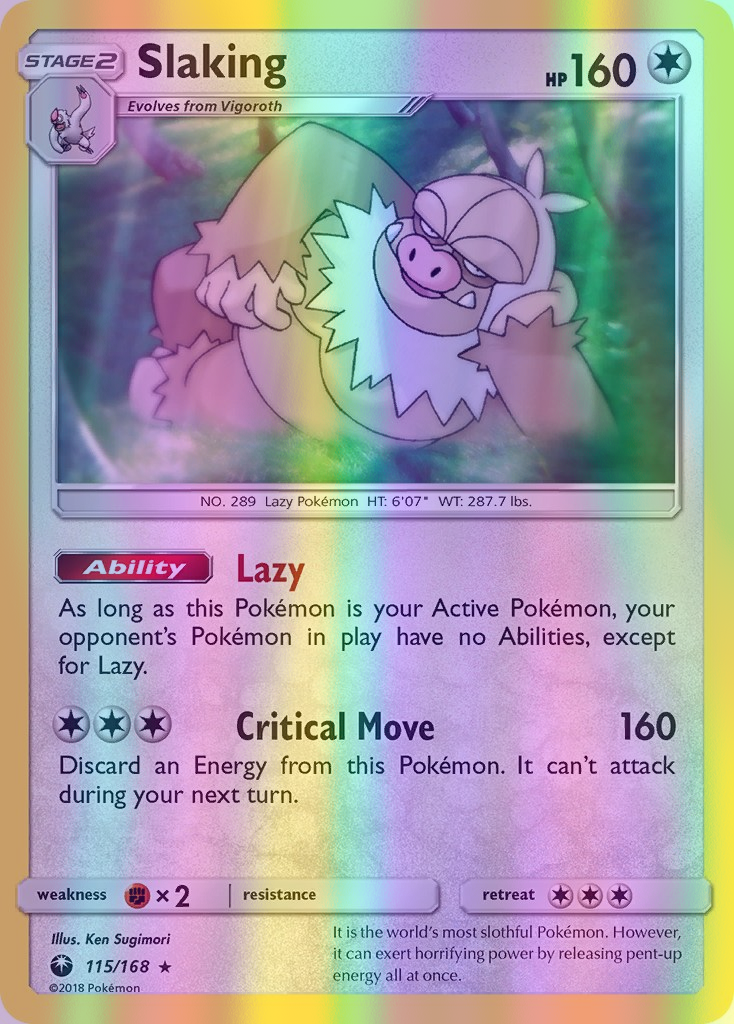 Slaking - 115/168 (CES) Holo Rare - Near Mint Reverse Holofoil