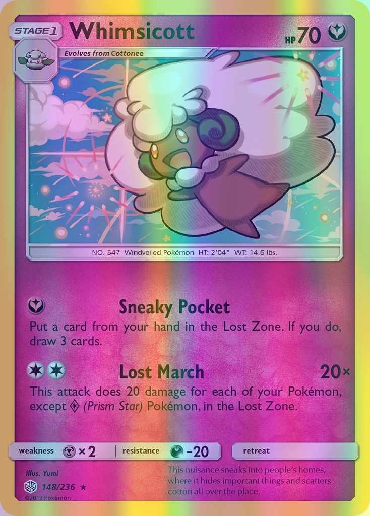 Whimsicott - 148/236 (CEC) Rare - Near Mint Reverse Holofoil