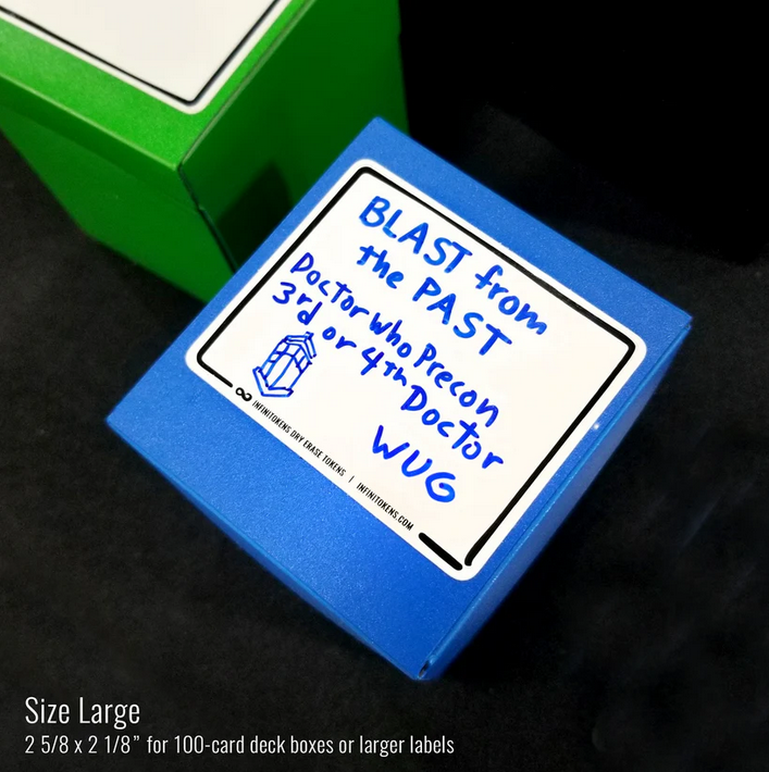 InfiniTokens Re-Writable Deck Box Label Stickers (Large) - 10 pack