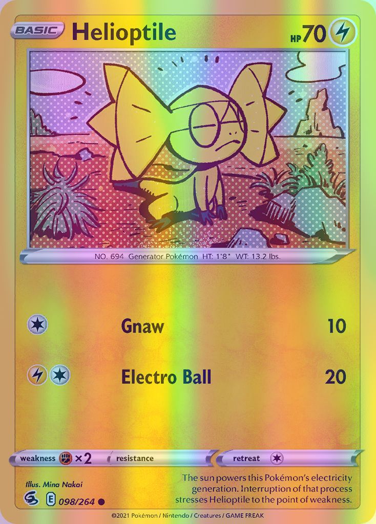 Helioptile - 098/264 (SWSH08) Common - Near Mint Reverse Holofoil