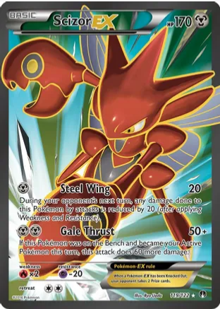 Scizor EX (Full Art) - 119/122 (BKP) Ultra Rare - Light Play Holofoil