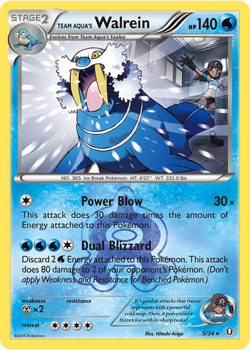 Team Aqua's Walrein - 005/034 (DCR) Holo Rare - Light Play Holofoil