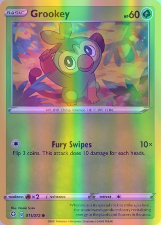 Grookey - 011/072 (SHF) Common - Near Mint Reverse Holofoil