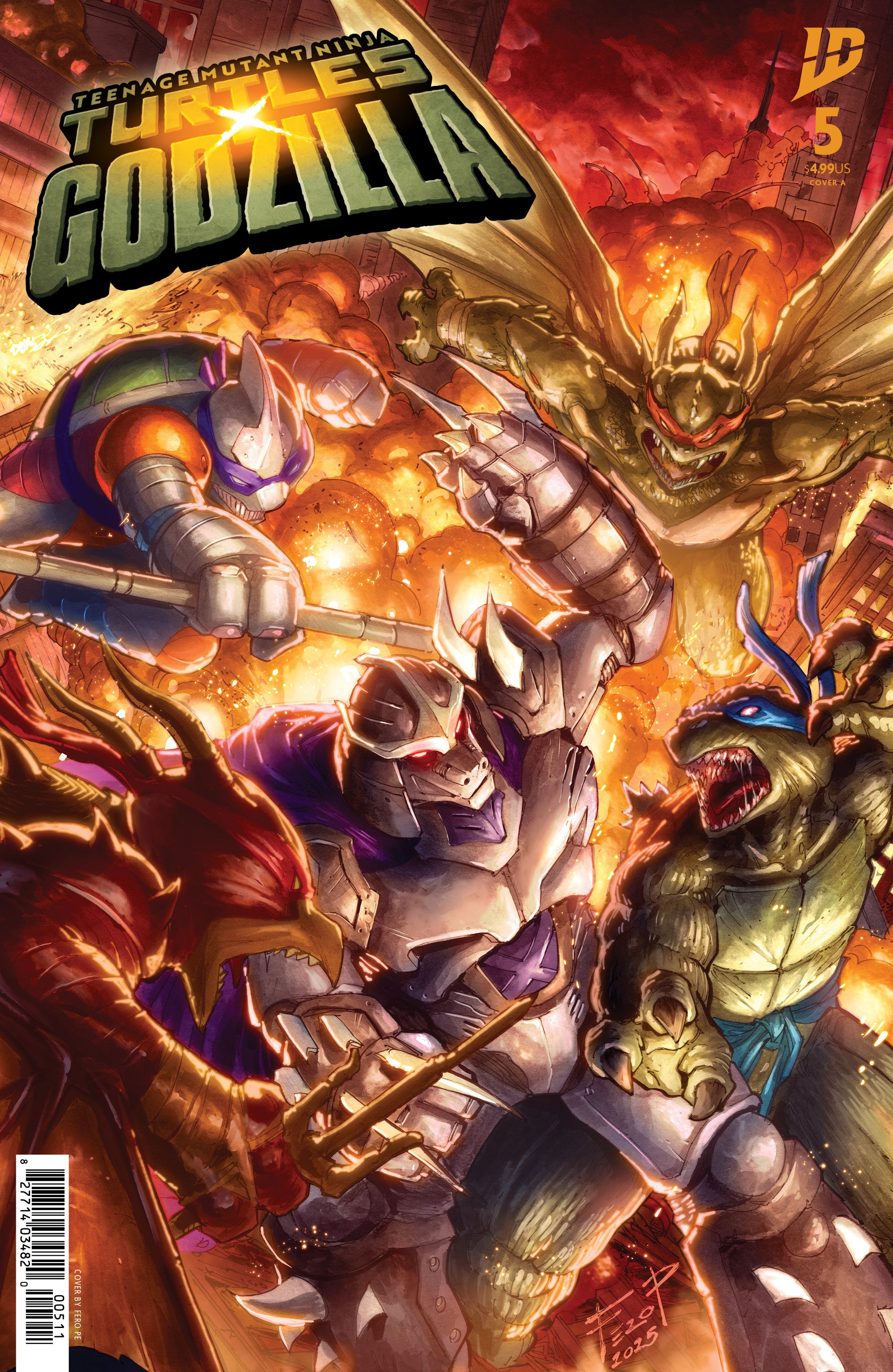 Teenage Mutant Ninja Turtles x Godzilla #5 Cover A (Pe)