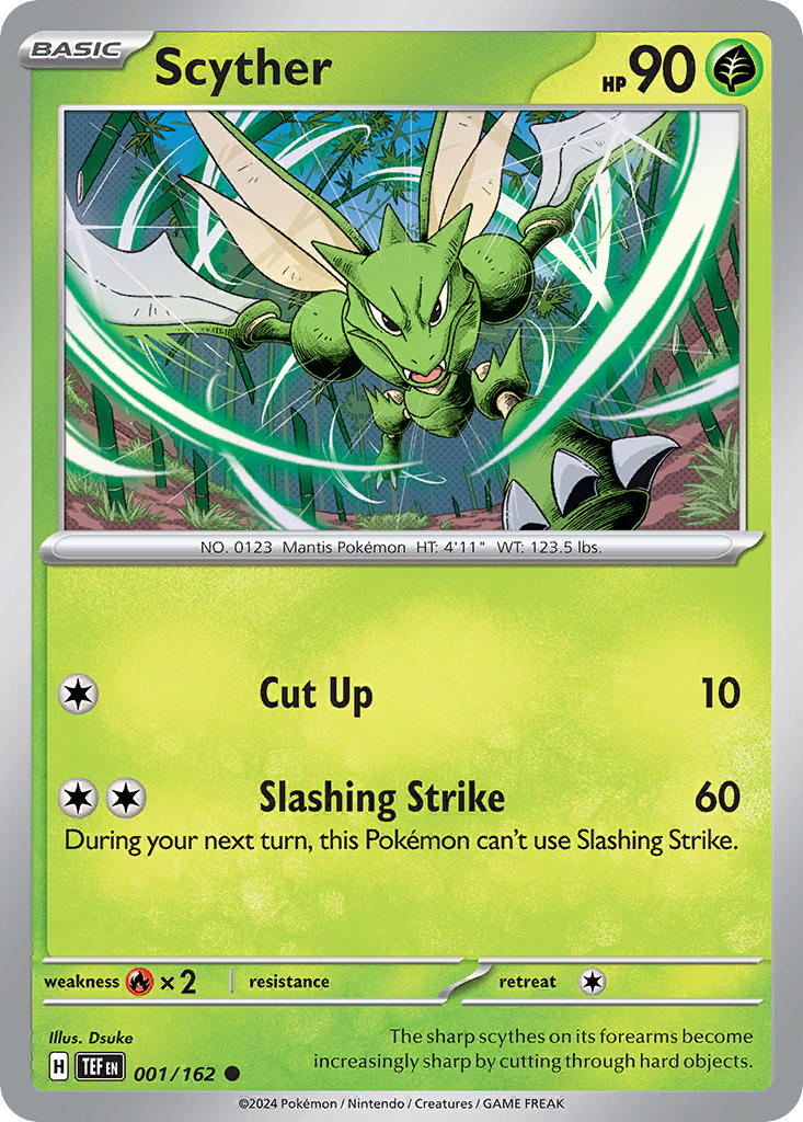 Scyther - 001/162 (TEF) Common - Near Mint