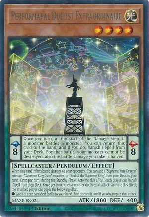 Performapal Duelist Extraordinaire (MAZE-EN024) Rare - Near Mint 1st Edition