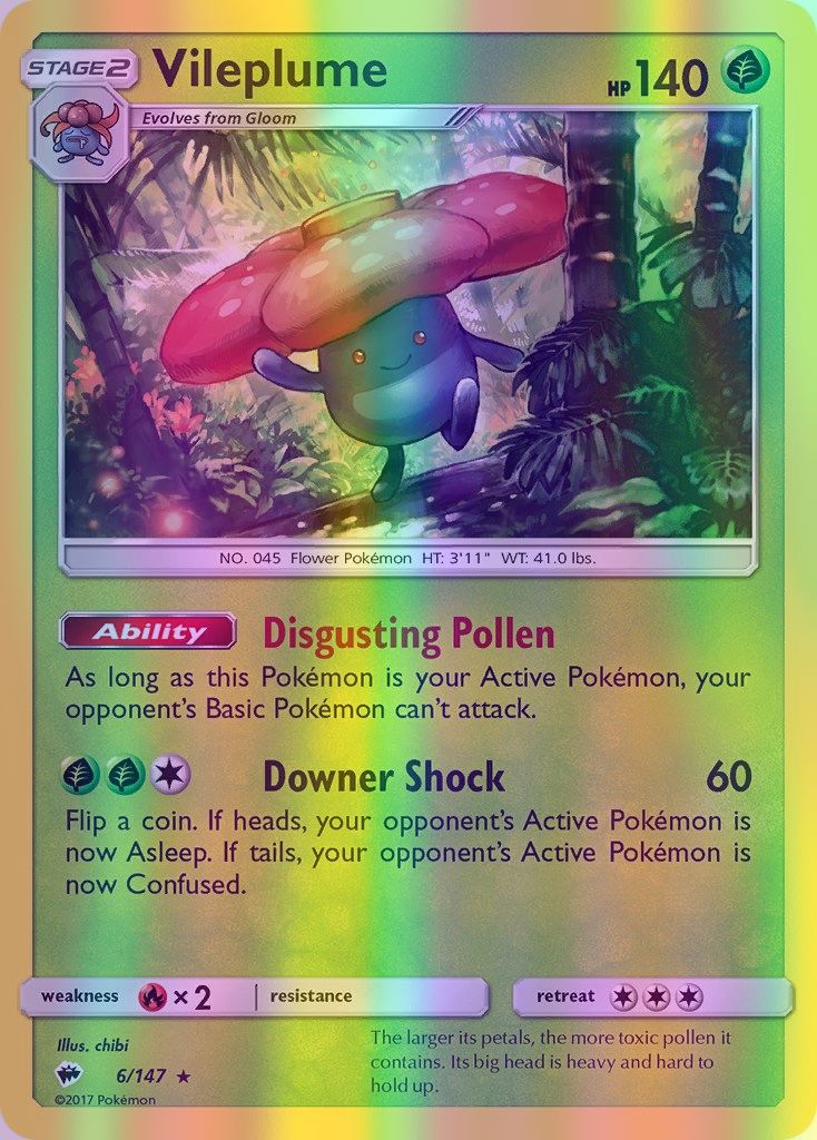 Vileplume - 006/147 (SM:BUS) Holo Rare - Near Mint Reverse Holofoil