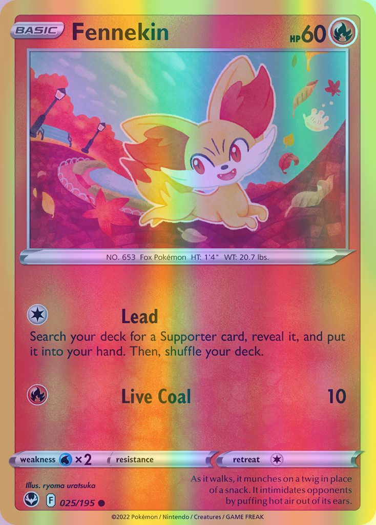 Fennekin - 025/195 (SWSH12) Common - Near Mint Reverse Holofoil